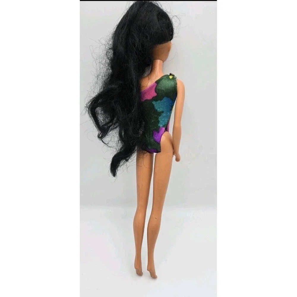 VTG 1985 Mattel Tropical Miko Barbie Doll #2056 Long Black Hair Swimsuit